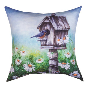 Garden Bluebird Throw Pillow SLGBB