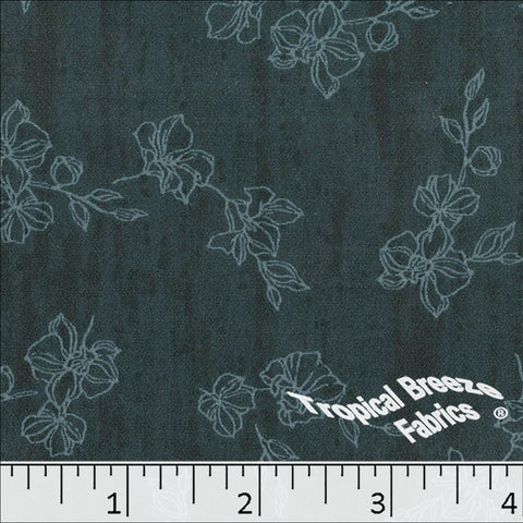 Koshibo Sketched smoke, Floral Print Polyester Dress Fabric 048530 
