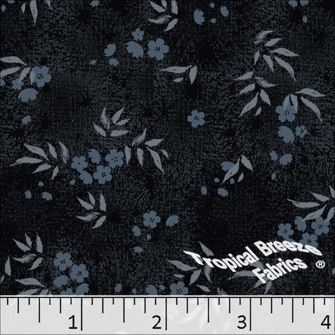 smoke, Standard Weave Floral Print Poly Cotton Fabric 6291