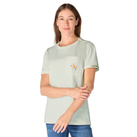 Carhartt women's dearborn short sleeve tee in smoke teal