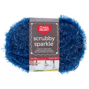  Red Heart Scrubby Sparkle Blueberry Yarn - 3 Pack of
