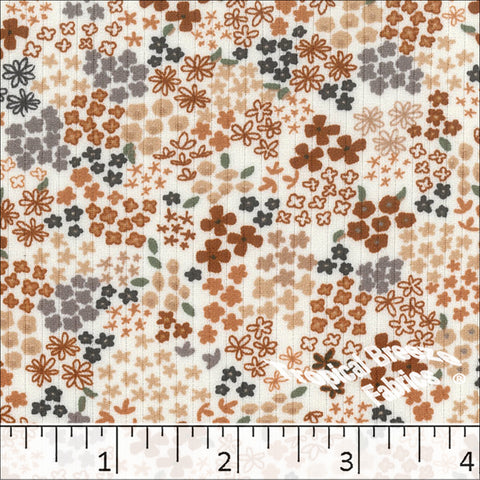 spice, Classic Rib Knit Tiny Floral Print Fabric 578611