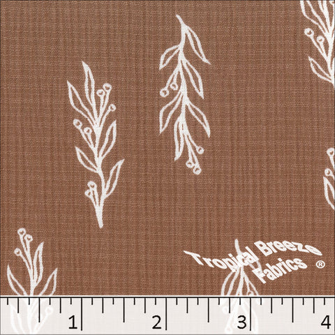 spce, Linen Crepe Leaf Print Polyester Fabric 048526
