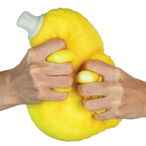 Squeezing an Easy Sqweezy Corn squishy toy