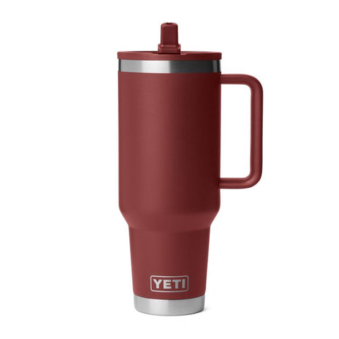 Yeti Rambler 40 oz. Travel Straw Mug in stag red