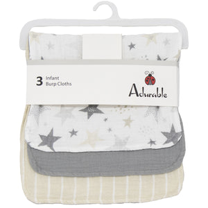 3-Pack Burp Cloths A5 stars