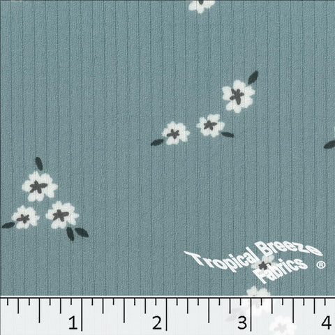 stone, Classic Rib Knit Floral Print Fabric 578613