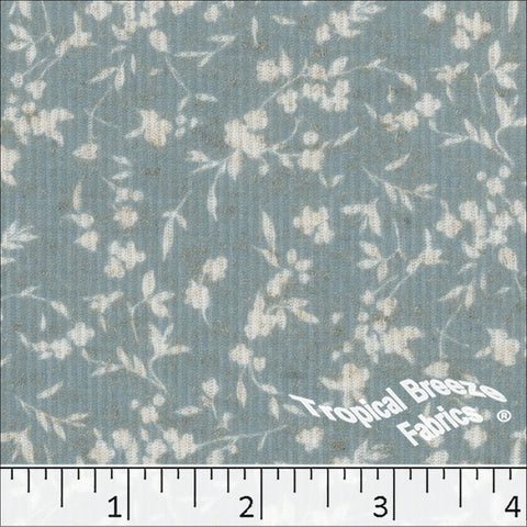 stone, Linen Rib Knit Tiny Floral Print Fabric 573617