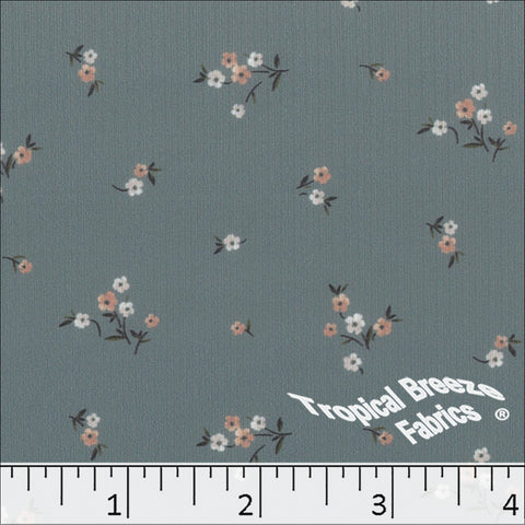 stone, Mini Rib Knit Tiny Floral Print Fabric 572610
