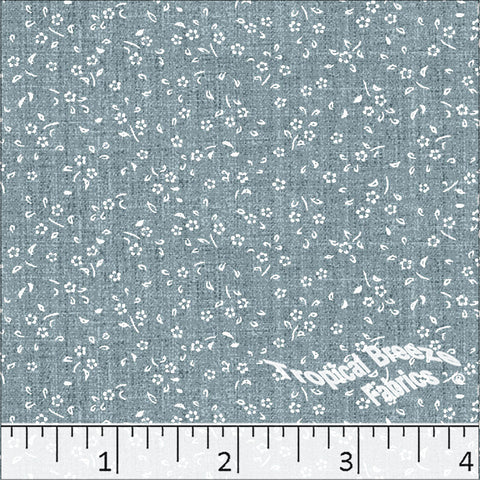 stone, Standard Weave Tiny Floral Print Poly Cotton Fabric 6307