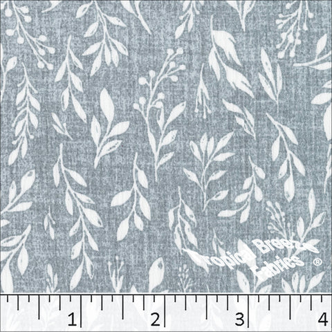 stone, Yoryu Leafy Print Polyester Fabric 048619