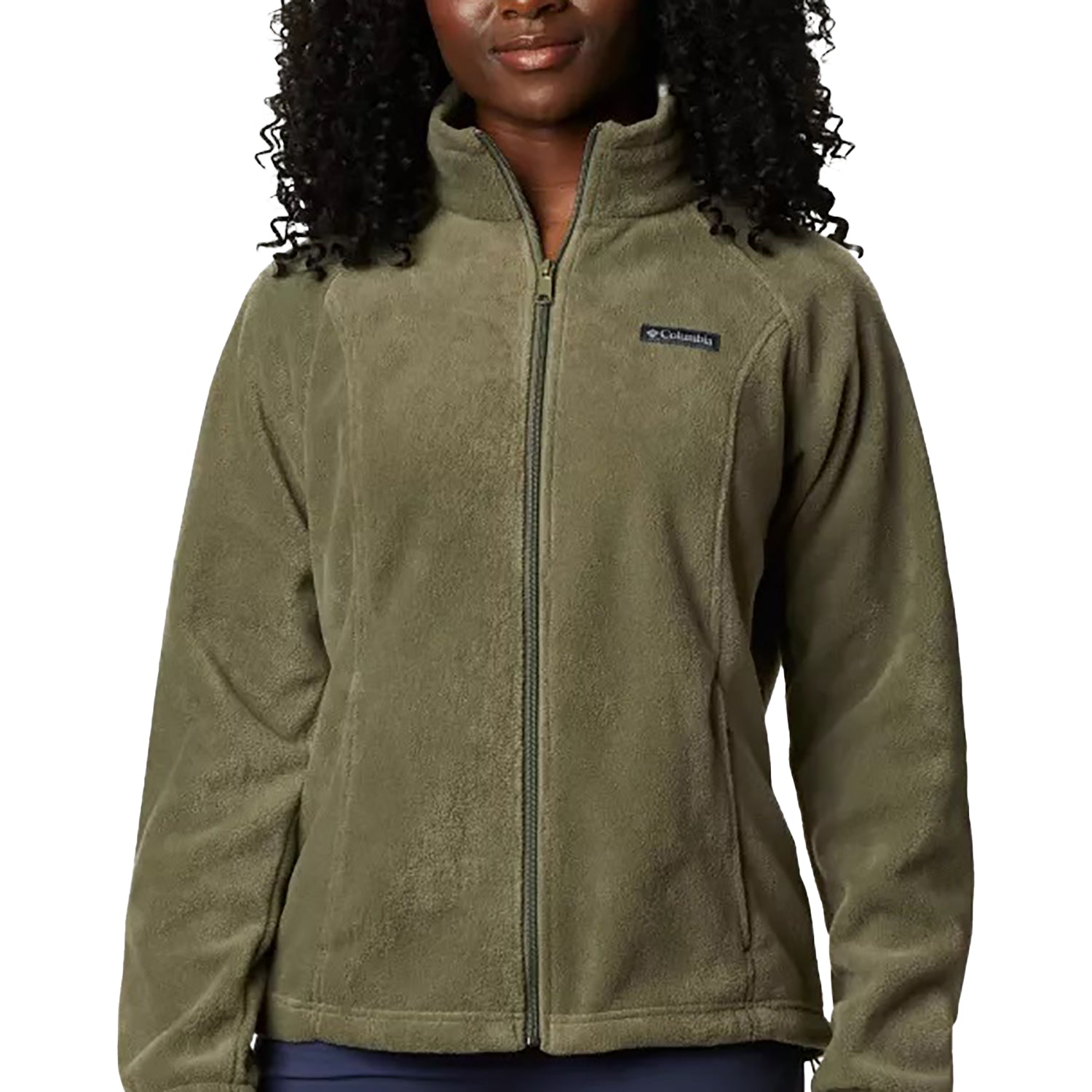 Columbia Jacket Womens Small Green Fleece Lined Full Zip