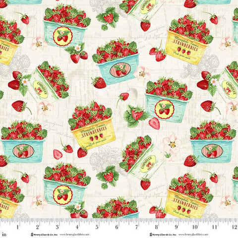 strawberry basket, Berry Besties Collection Cotton Fabric 22