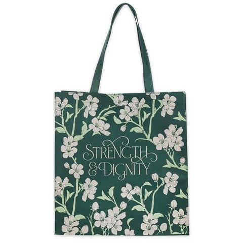 floral-strength and dignity, Reusable Shopping Bag TOT