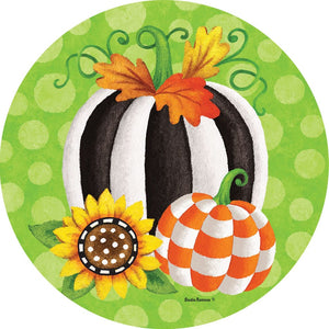 Fall and Winter Accent Magnets striped pumpkin