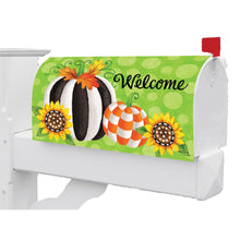 Fall and Winter Mailbox Makeovers striped pumpkin