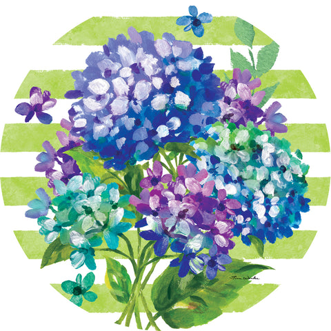 Custom Decor accent magnet showing striped hydrangeas