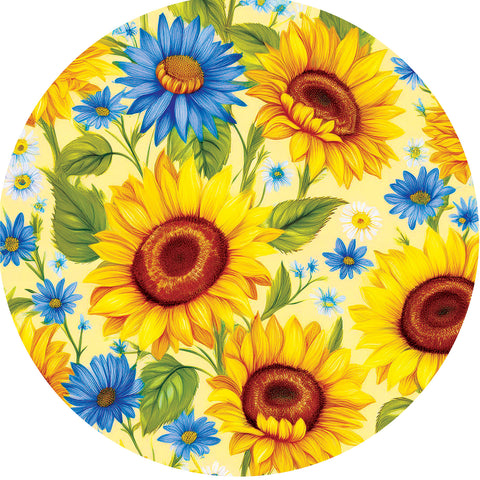 Custom Decor accent magnet showing sunflowers & daisies