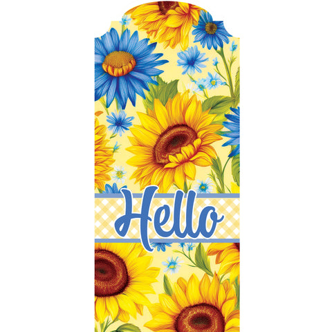 Custom Decor YarDecor panel showing sunflowers & daisies