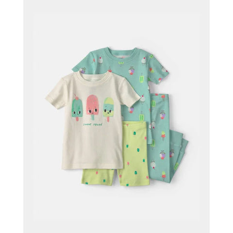 sweet Girls' 4-Piece Short-Sleeve Pajama Sets 1Vsquad, 