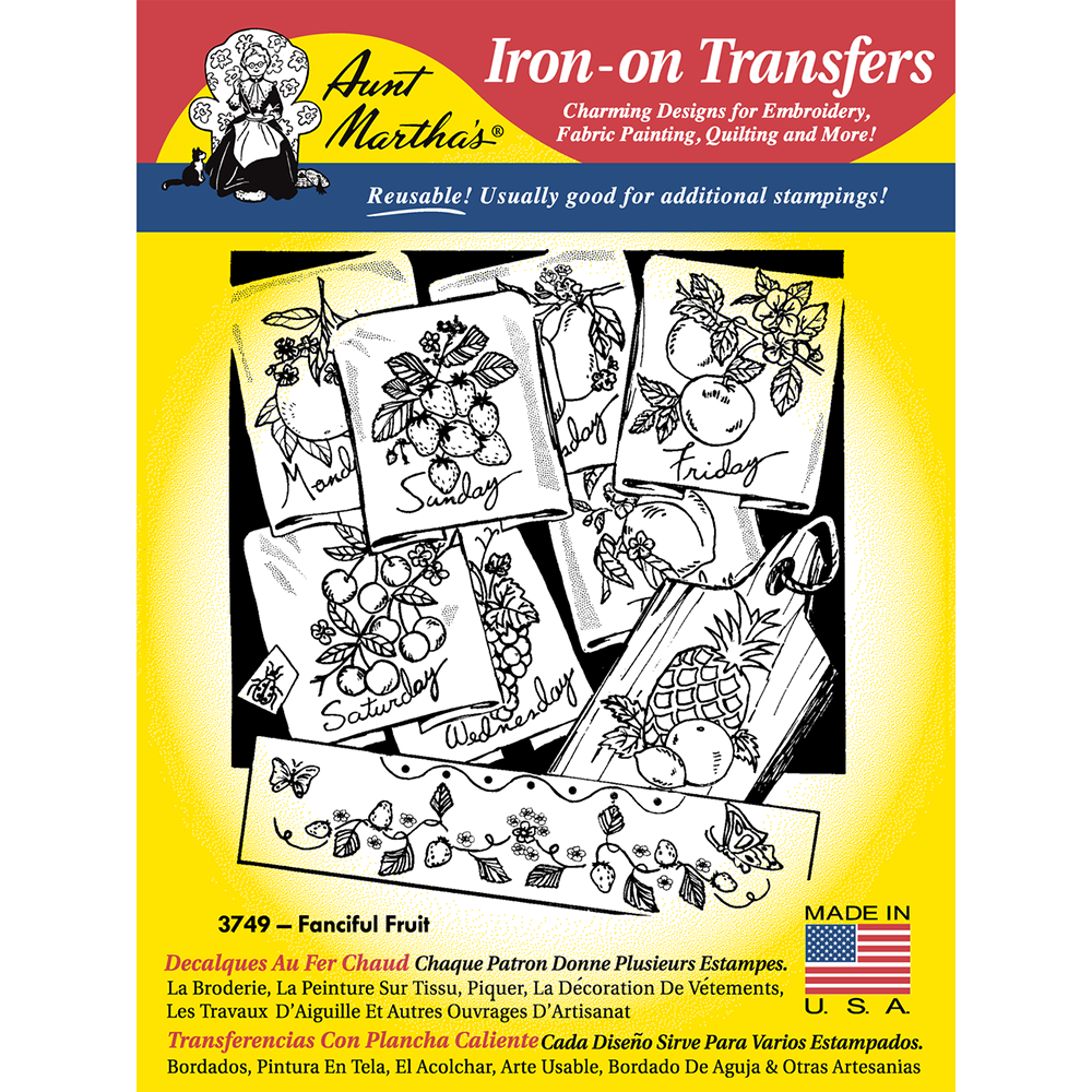 Aunt Martha's Iron-On Transfers-Linen/Monograms