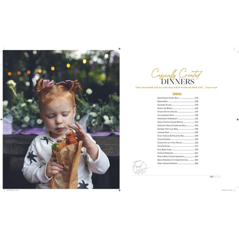 table of contents, Food from the Heart Cookbook 2