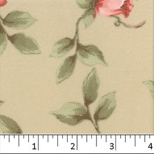 tan-Double Brushed Large Floral Print Fabric S100