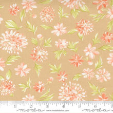 Cinnamon and Cream Collection Mums Floral Cotton Fabric tan