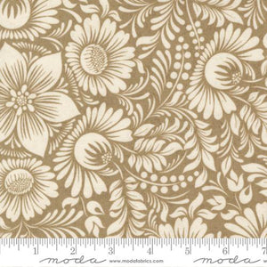 Nutmeg Collection Harvest Moon Floral Cotton Fabric tan