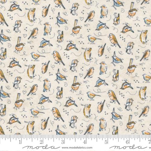 Nutmeg Collection Nature Birds Cotton Fabric tan