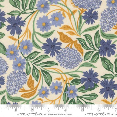 tan, Brookside Collection Forage Floral Cotton Fabric 36080