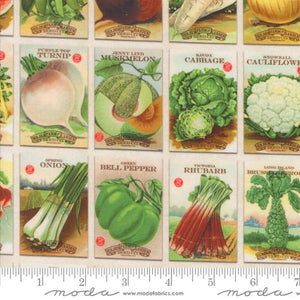 tan, Farm and Garden Collection Seed Packets Cotton Fabric 7473