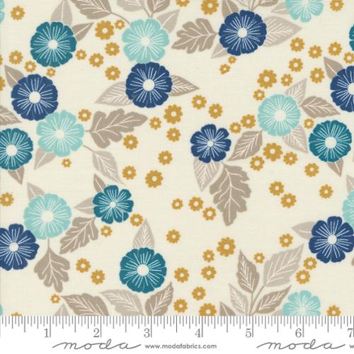 Field of Flowers Collection Floral Scatter Cotton Fabric 3313 tan