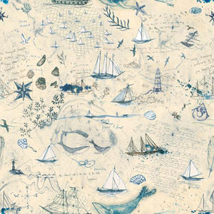 cream, Longshore Collection Passport Cotton Fabric 24618