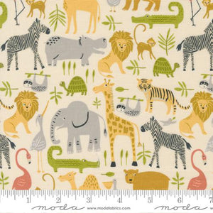 Noahs Ark Collection Animal Parade Cotton Fabric 20870 tan