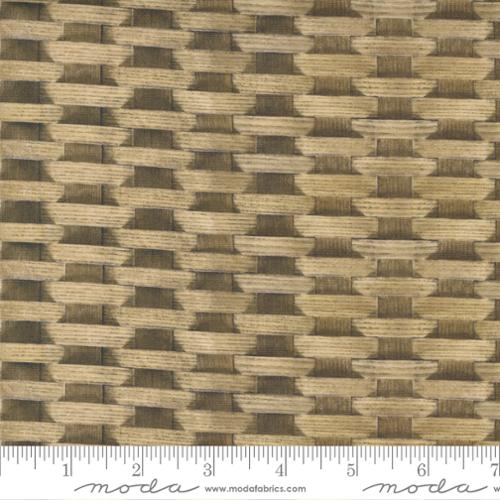 Outdoorsy Collection Picnic Basket Wicker Cotton Fabric 7386 tan