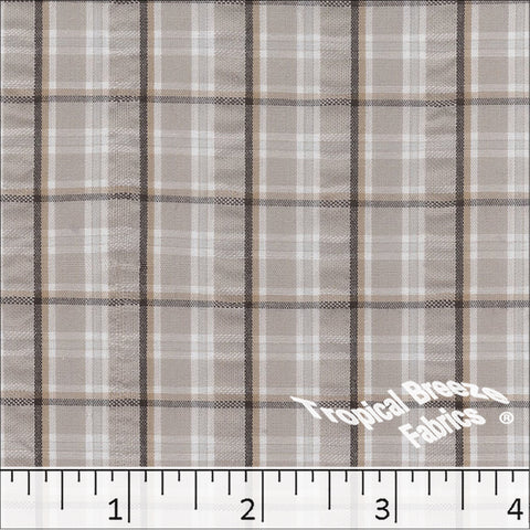tan, Seersucker Plaid Poly Cotton Fabric 488611