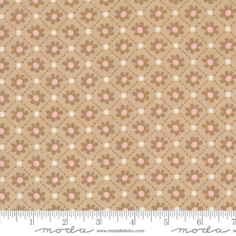 Tan, Sunday Brunch Collection Small Pastry Floral Cotton Fabric 30754