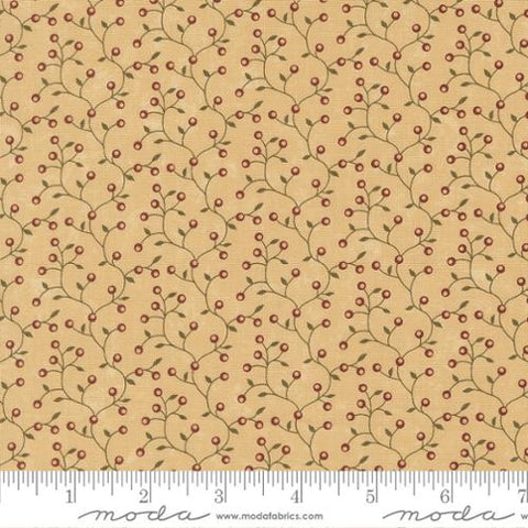 tan, Wheatland Collection Berry Vines Cotton Fabric 9796