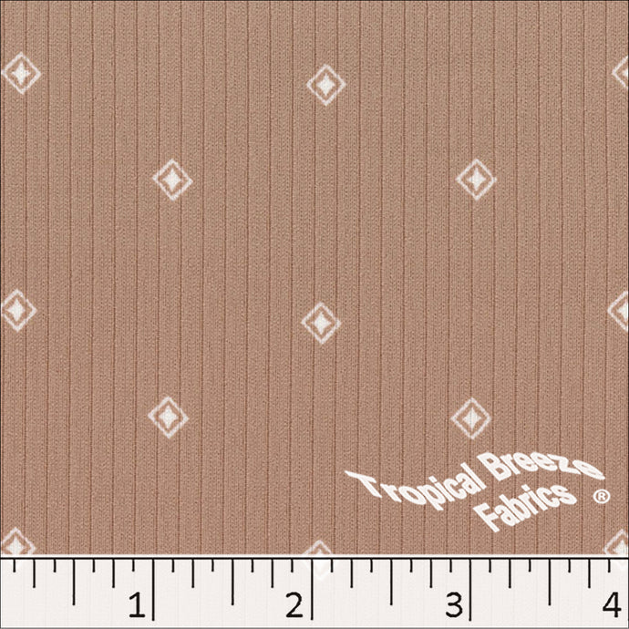 tan camel, Classic Rib Knit Diamond Print Fabric 578513