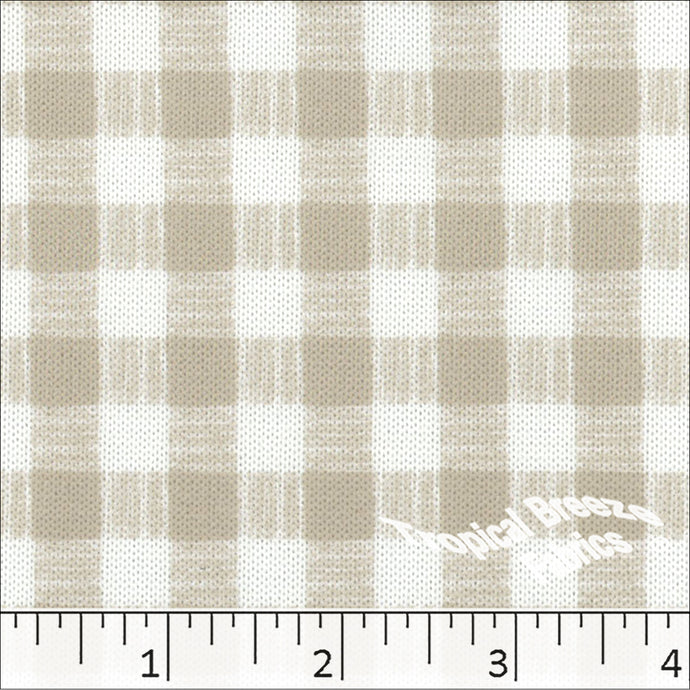 Tan-camel, Plaid Sweater Knit Print Fabric 32948