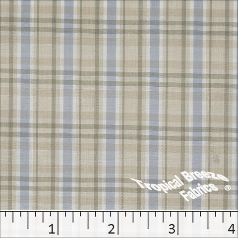 tan, camel, Poly Cotton Yarn Dye Plaid Fabric 0741