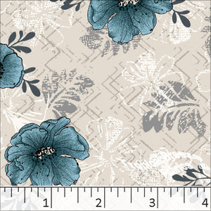 Print Bronzing Floral Cotton Fabric for Patchwork Sewing Material - 1 Meter  