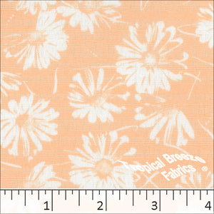 Poly Rayon Floral Print Fabric 04441 tangerine