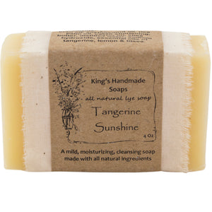 King's handmade all natural tangerine sunshine bar soap