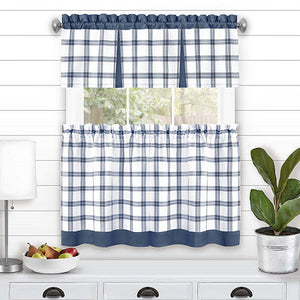 Blue Tate Tier and Valance Set