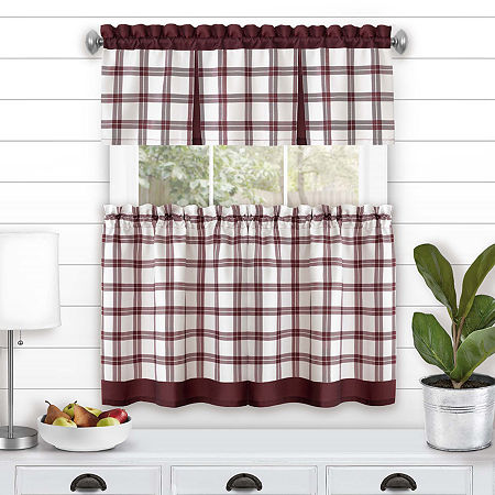 Burgundy Tate Tier and Valance Set