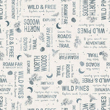 Wild Woods Lodge Collection Word Toss Cotton Fabric taupe