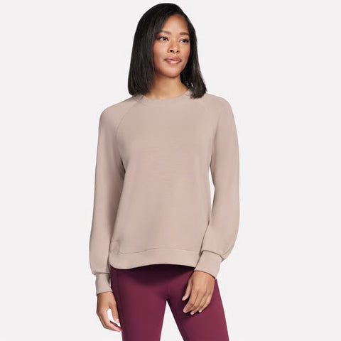 taupe, Women's Cozy Luxe Crewneck Sweatshirt LT152