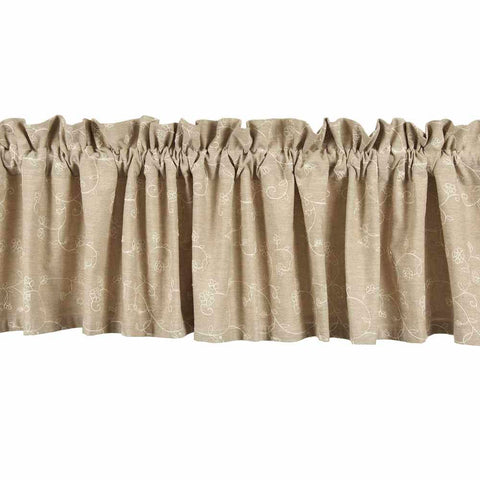 Candlwicking Valance-taupe